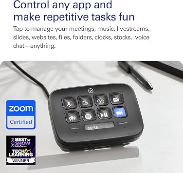Elgato Stream Deck Neo Black, 8 Customizable Keys | Two info touch points, Automates repetitive tasks, Compatible with Zoom, Teams, Spotify, Twitch, Zero-plastic packaging