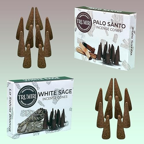 Miniatura 8 de Conos de incienso  Paquete combinado de 20 conos de incienso  10 Palo Santo + 10 salvia blanca  Conos de insencia  Conos de incienso perfumados