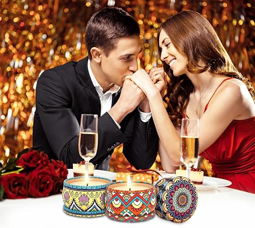 Miniatura 3 de Velas perfumadas de regalo de Navidad para mujeres, pequeñas 15 horas de soja para relajación en el hogar, lavanda, cítricos y campanillas de