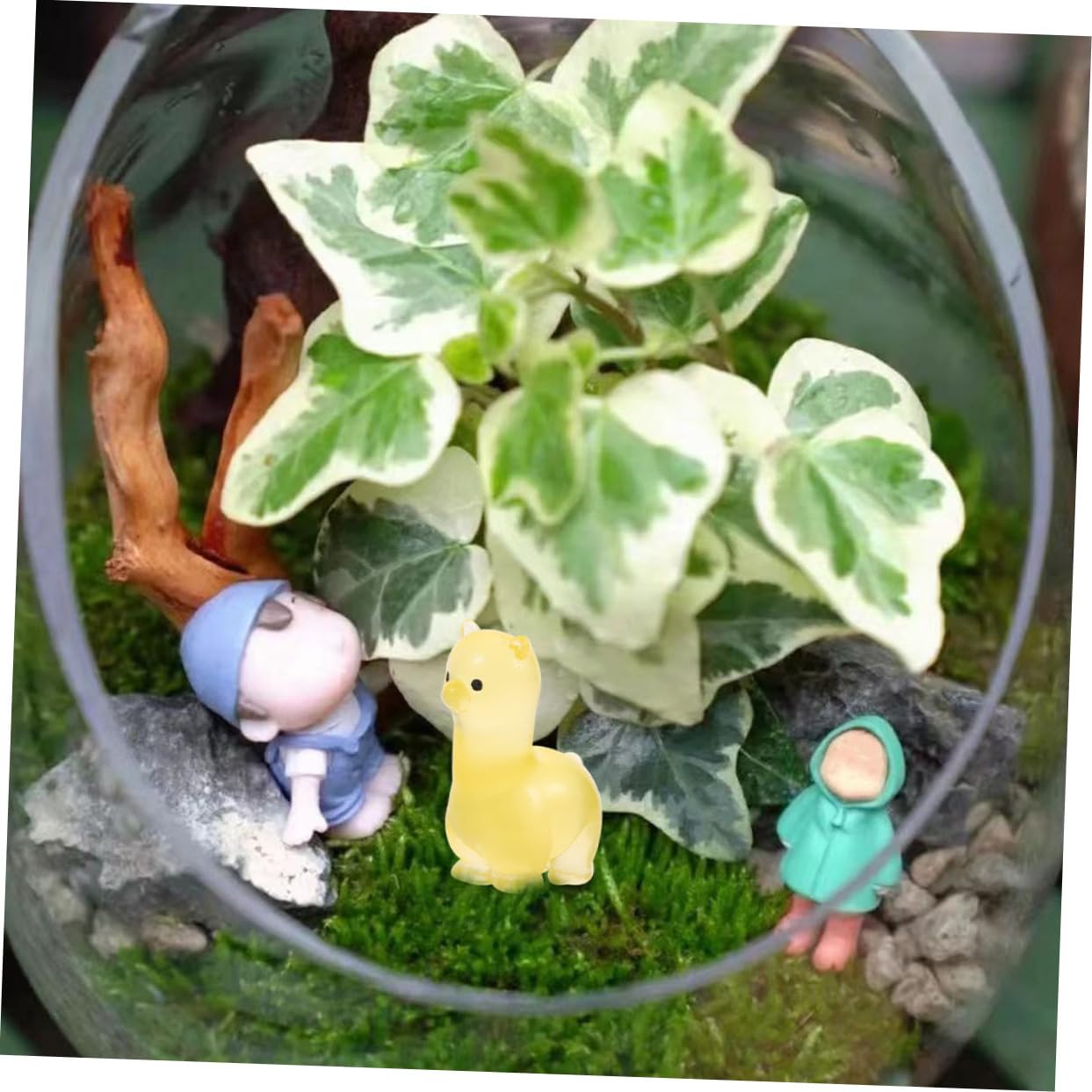 Lot de 36 mini alpagas lumineux en résine pour maison de poupée, jardin, paysage, aquarium, décorations d'anniversaire