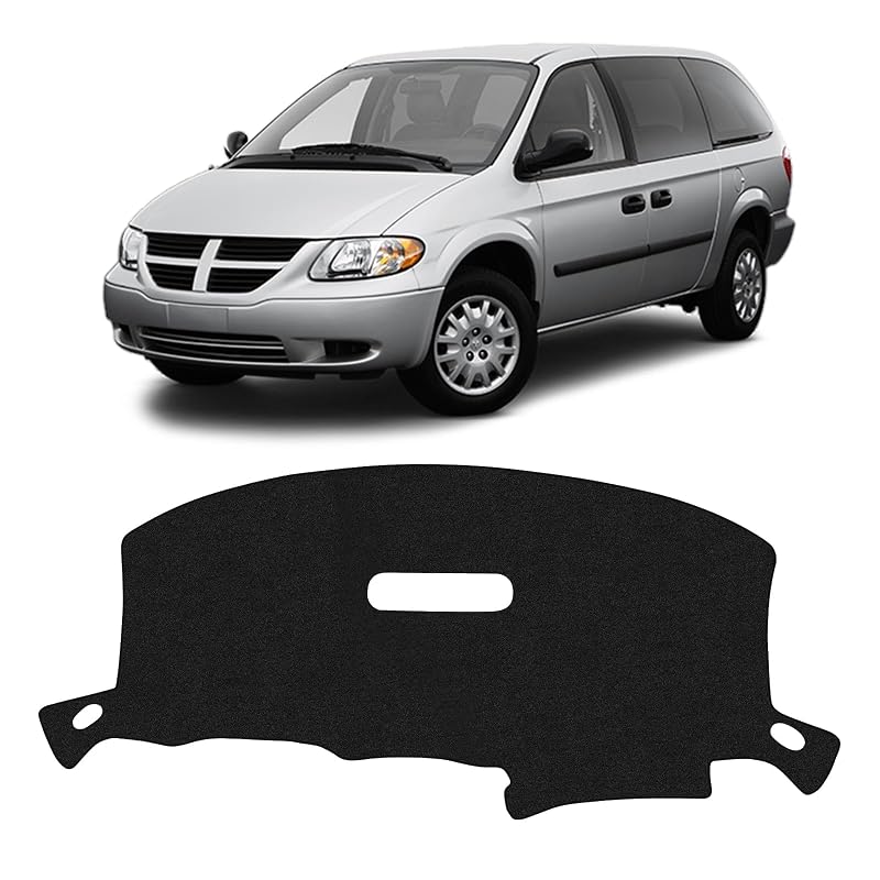 Capa para Painel KUST em Poliéster para Dodge Caravan, Grand Caravan e Chrysler Town Country 2001–2007 sem Display Elevado e sem Sensor