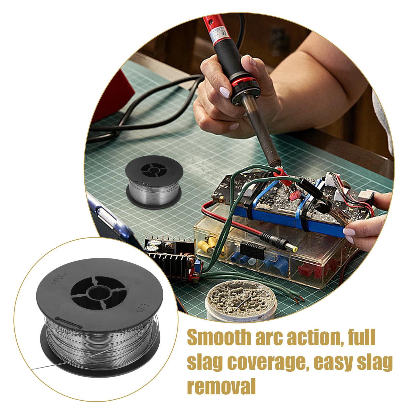 DOITOOL Welding Wire Self-shielded Gasless Flux Cored 0.8mm 1kg Carbon Steel Welding Line