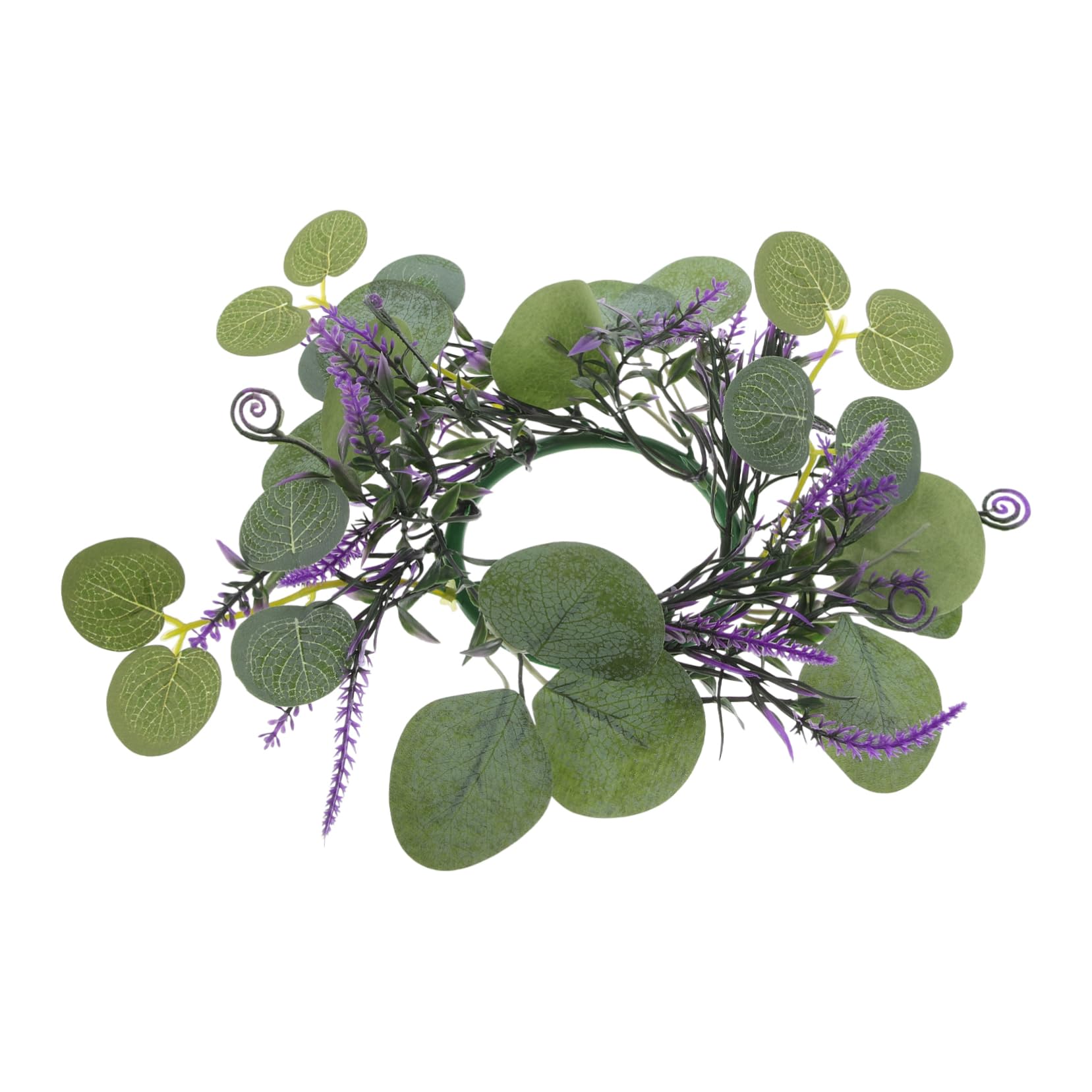 Cabilock Realistic Leaf Candle Wreath Ring Greenery Decor for Wedding Thanksgiving Christmas Celebrations