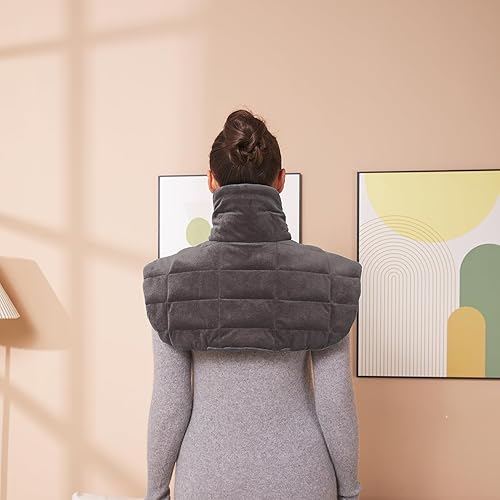 Miniatura 3 de Ruqiji Almohadilla térmica de microfibra súper suave de 18 x 22 pulgadas, 2.5 libras con 6 ajustes de temperatura y 4 ajustes de tiempo de