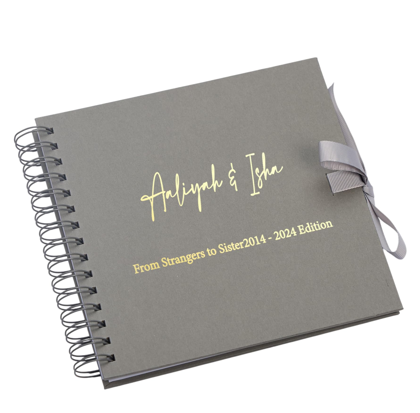 Personalised Any Name and Text Multiple Colour Scrapbook Photo Album Foil Print (Grey)