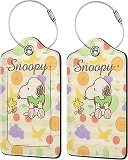 スヌーピー 名刺付き旅行用ラゲッジタグ 搭乗荷札ステンレスタグ