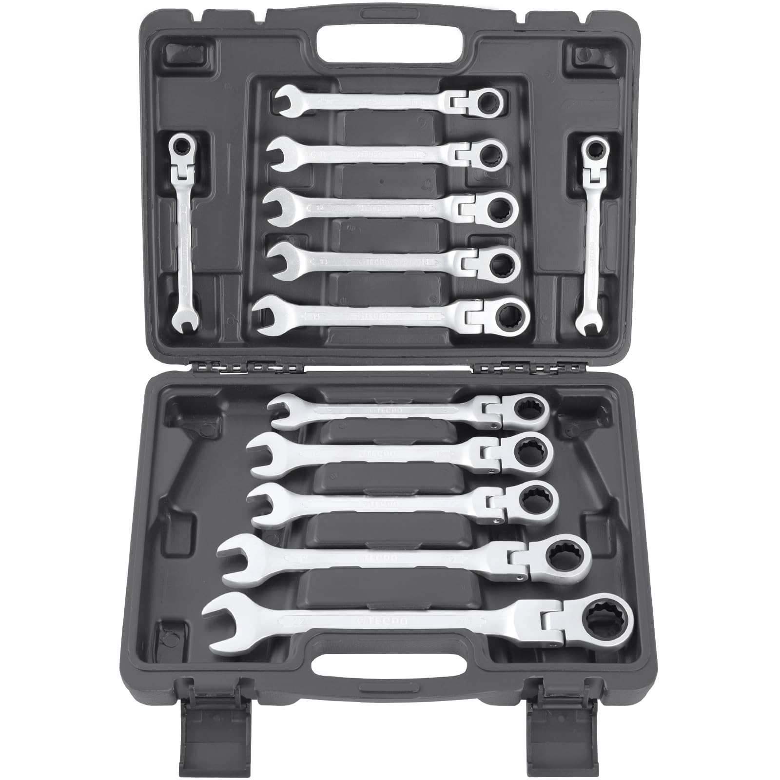 TECPO Jeu de clés à cliquet articulées SW 8-22 mm