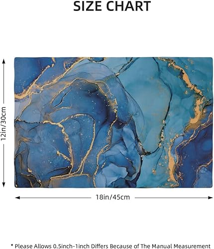 Miniatura 10 de Juego de 4 manteles individuales de estilo étnico bohemio, estilo retro, lavables, antideslizantes, resistentes al calor, 12 x 18 pulgadas, tapete