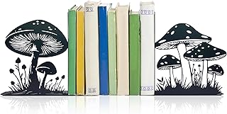 Cute Mushroom Decorative Bookends Unique and Stylish Book Ends Waterproof & Durable Perfect Size Ideal Gift for Mushroom Lovers