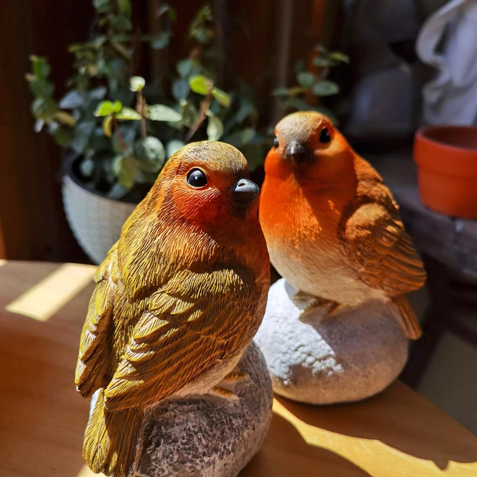 Estatua de pájaro para decoración de jardín, figura de pájaro para interiores y exteriores, patio, porche, patio