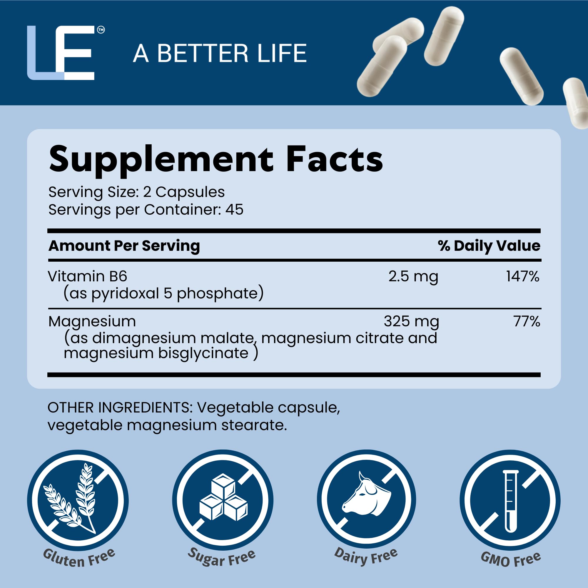 Life Enhancement Ultra Triple Magnesium Complex - 325 mg - with B6, Glycinate, Malate & Citrate - Magnesium Supplement Enhance Sleep and Brain Function - Made in USA (90 Vegetarian Capsules) — Amazon image 7