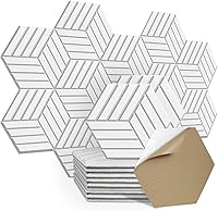 Vista 1 de Paquete de 12 paneles acústicos autoadhesivos, 14" X 12" X 0.4" acolchado de alta densidad a prueba de sonido, aislamiento hexagonal a prueba