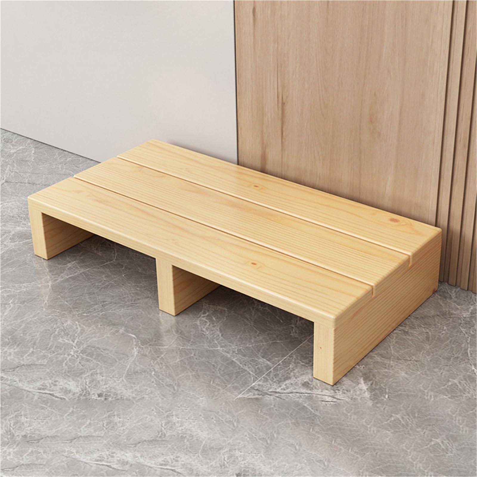 Sturdy Wooden Step Stool for kids, Mobility Indoor Kitchen Toddler Step Stool for Bathroom Sink, High Bed and Outdoor Garden(B LxWxh,55x40x20cm/22x16x8in)