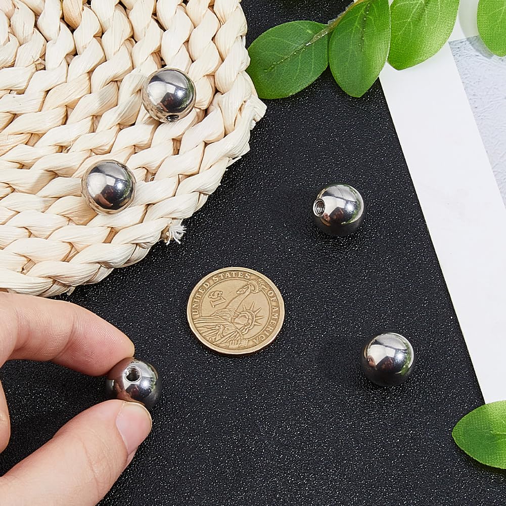 SUPERFINDINGS 5Pcs M4x15mm Ball Nuts Knob Female Thread Ball Nut Caps Silver Replacement Chromium Steel Balls Screw Caps Round Lamp Decoration for Lighting Machinery DIY - Image 3