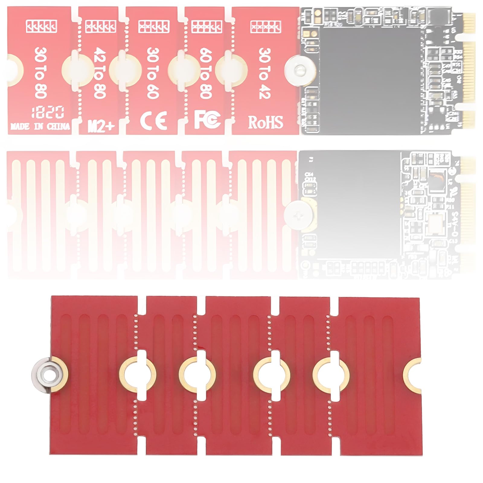 Rack Adattatore M2 M2PLUS NGFF NVME 2230 2242 2260 2280 Trasmissione Estesa M2 Cambia Formato Lungo NVME NGFF M.2 U.2 M3 M.3 SSD Trasferimento Esteso