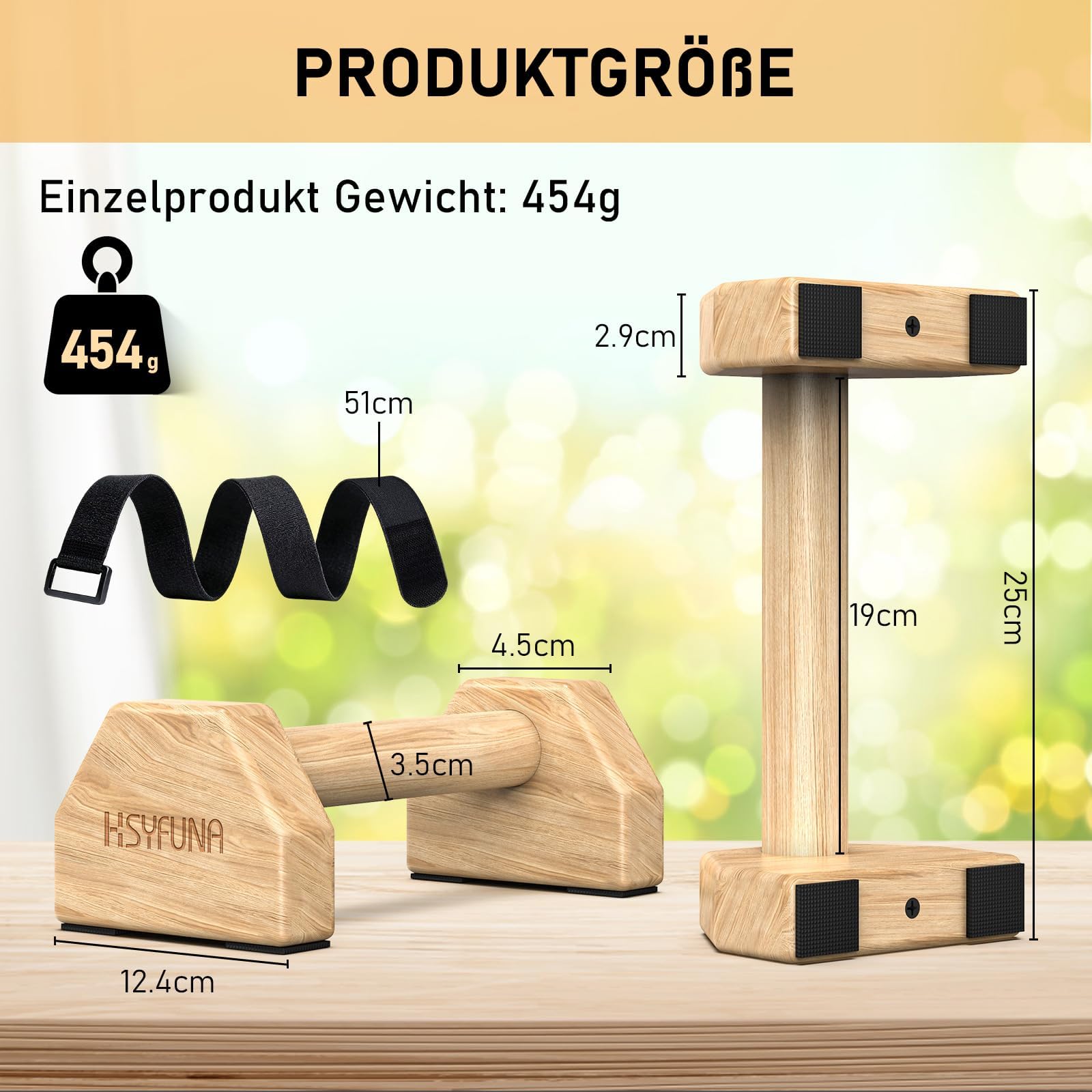 Liegestützgriffe Holz, Parallettes, rutschfeste Griffe Liegestütze, Push Up Stand Bars, Liegestützgriffe für Muskeltraining und Krafttraining, Handstand Griffe für Indoor & Outdoor