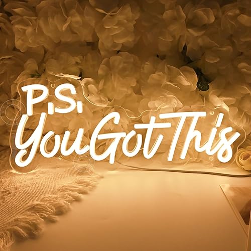 Miniatura 10 de SYLHOME Letrero de luz LED de neón con texto en inglés I'm So Glad You're Here para dormitorio, aula, club, habitación de los niños, letrero de