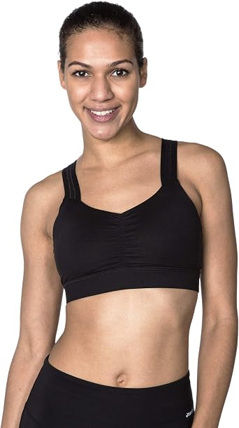 Handful Womens Y-Back Maximum Support Racerback Sports Bra with Removable Pads, Wire Free Yoga Bra