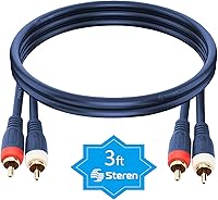Vista 5 de STEREN Cable RCA de audio para automóvil, cables RCA, cable de subwoofer RCA, proyector de cine en casa RCA, proyector RCA, cables de audio y video