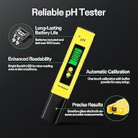 Vista 2 de VIVOSUN Kits de medidor de pH y TDS digital, 0.01 pH de alta precisión tipo bolígrafo, medidor de pH con ± 2 % de precisión de lectura, 3 en 1