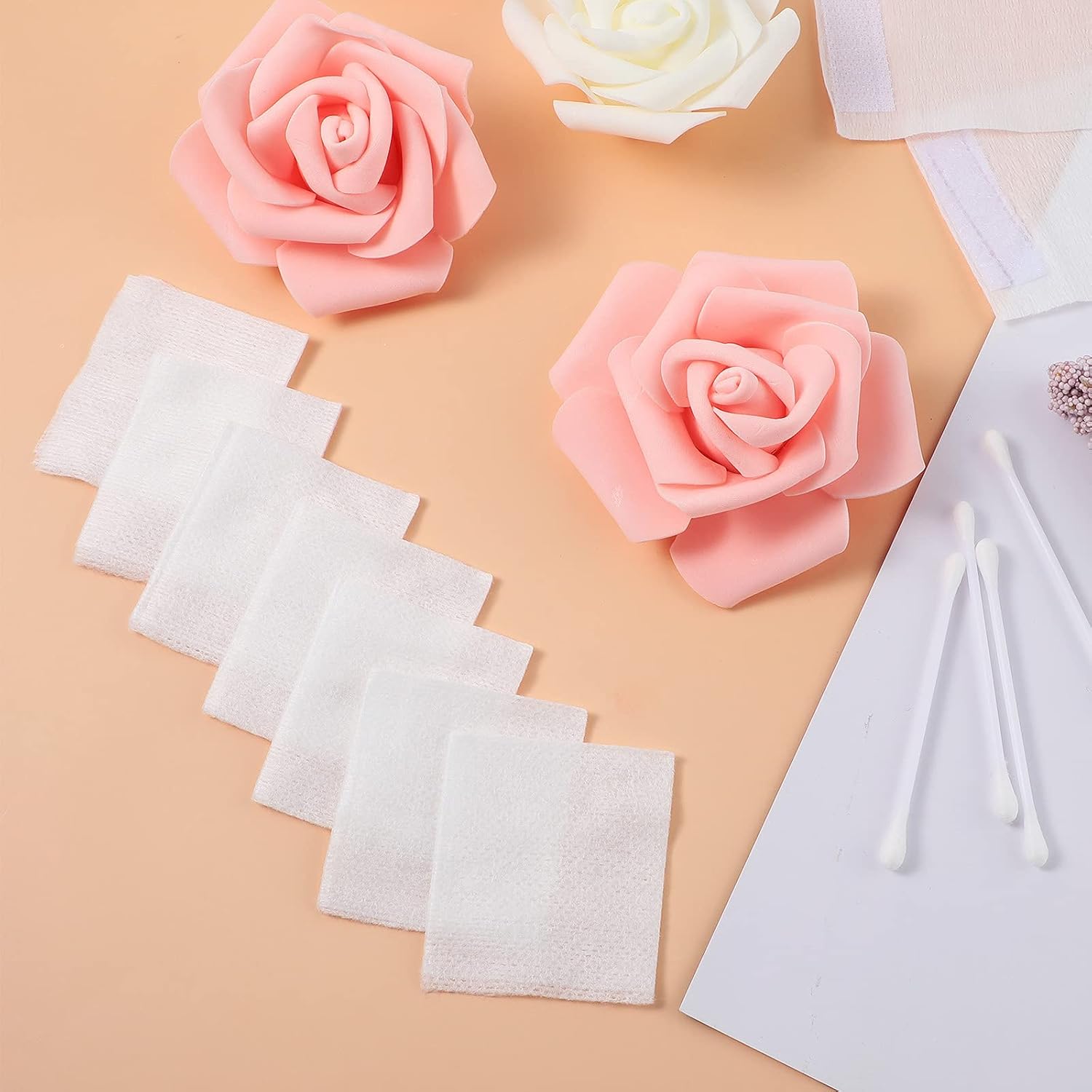 Maxcheck 300 Pcs 2x2 Disposable Esthetic Wipes 4 Ply 4x4 Unfolded Facial Squares Aesthetic Wipes Non Woven Esthetician Supplies Lint-Free Cleaning Cloths for Spa Facial Makeup Product Application