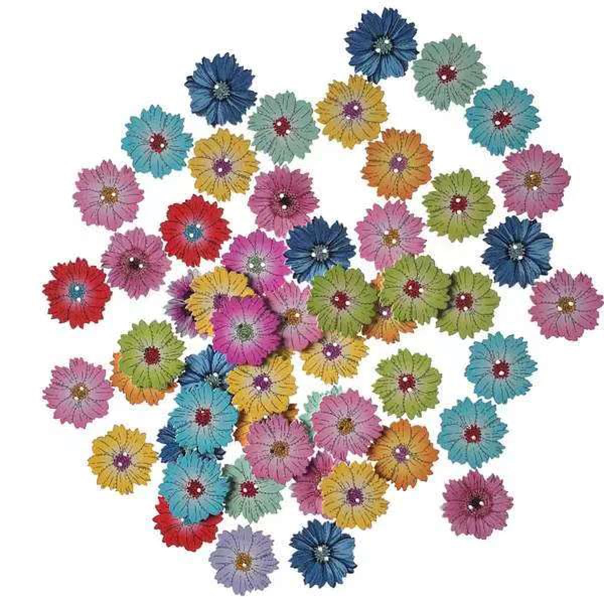 Boutons en bois pivoine 32 mm pour personnaliser vos tricots et albums créatifs