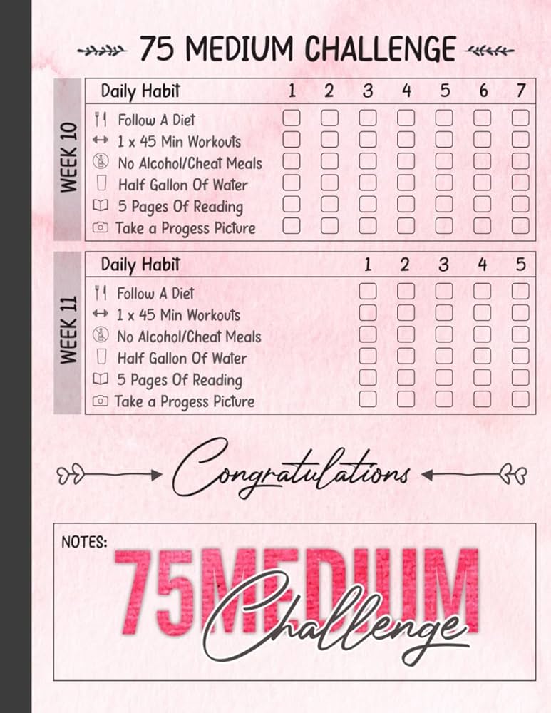 75-medium-challenge-journal-and-planner-for-women-wellness-planner-daily-progress-tracker-your-exercise-with-checklists-amazon-co-uk-start-fresh-books for 75 Medium Challenge Printable Pdf Free 75 Medium Challenge: Journal And Planner For Women | Wellness Planner | Daily Progress Tracker Your Exercise With Checklists: Amazon.co.uk: Start, Fresh: Books for 75 Medium Challenge Printable Pdf Free