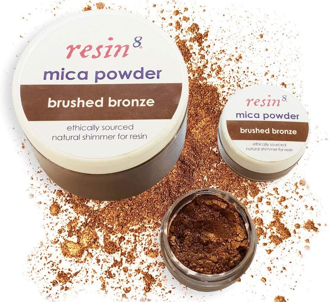 Resin8 Brushed Bronze Mica Powder Resin Casting Pigment - 5g Cosmetic Grade – Mica for Soap Making, Bath Bombs, Make-up