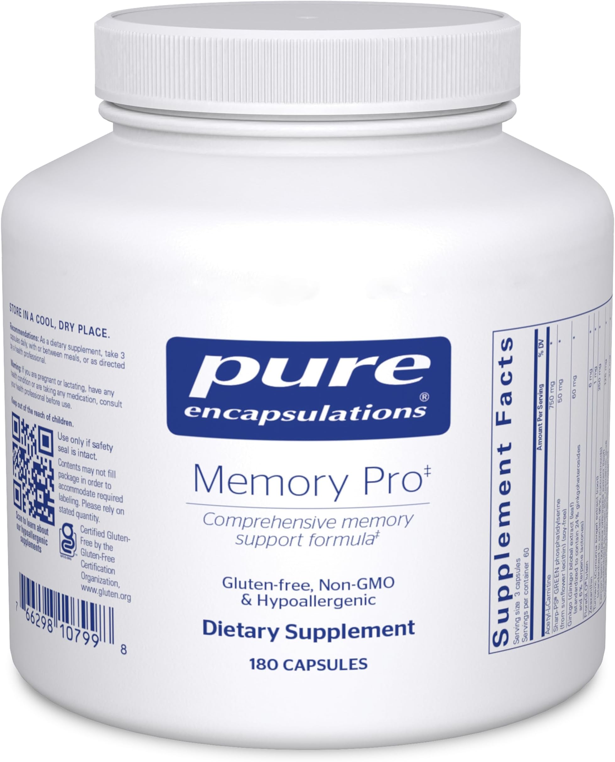 Memory Pro | Comprehensive Memory Support Formula | 180 Capsules