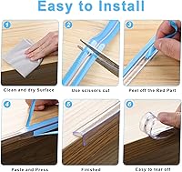 Vista 5 de Protector de esquina a prueba de bebés, protectores de esquinas transparentes de 6.6 (6.6 ft), protector de esquinas para muebles y parachoques