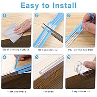 Vista 5 de Protector de esquina a prueba de bebés, protectores de esquinas transparentes, protector de esquinas para muebles y bordes de seguridad, protector