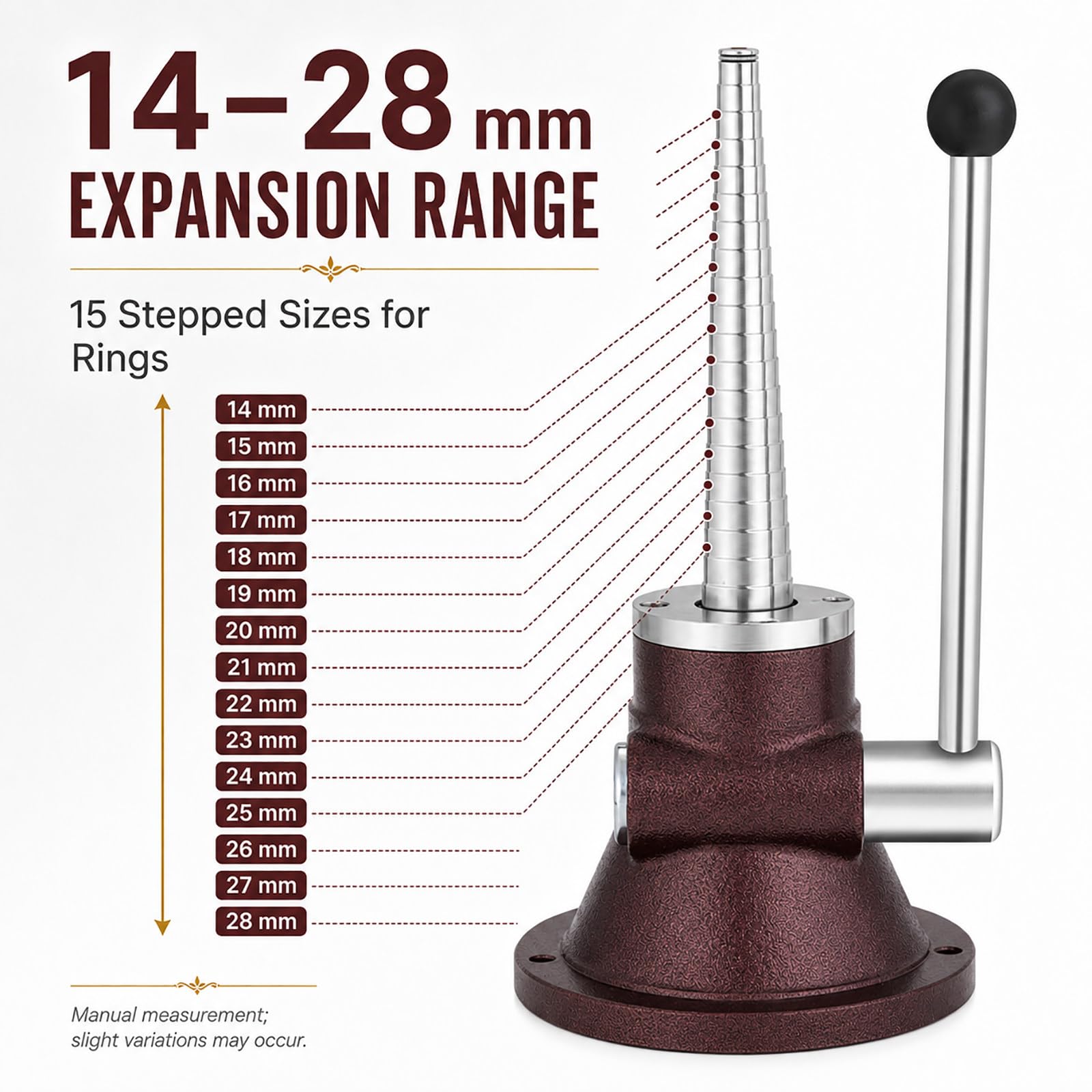 Utensile per Orafi e Laboratorio di Gioielleria, Allargatore e Raddrizzatore per Bracciali e Anelli, Fascia Regolabile 52-70 cm e 14-28 cm, Attrezzatura per Riparazione e Modellazione RingStyle