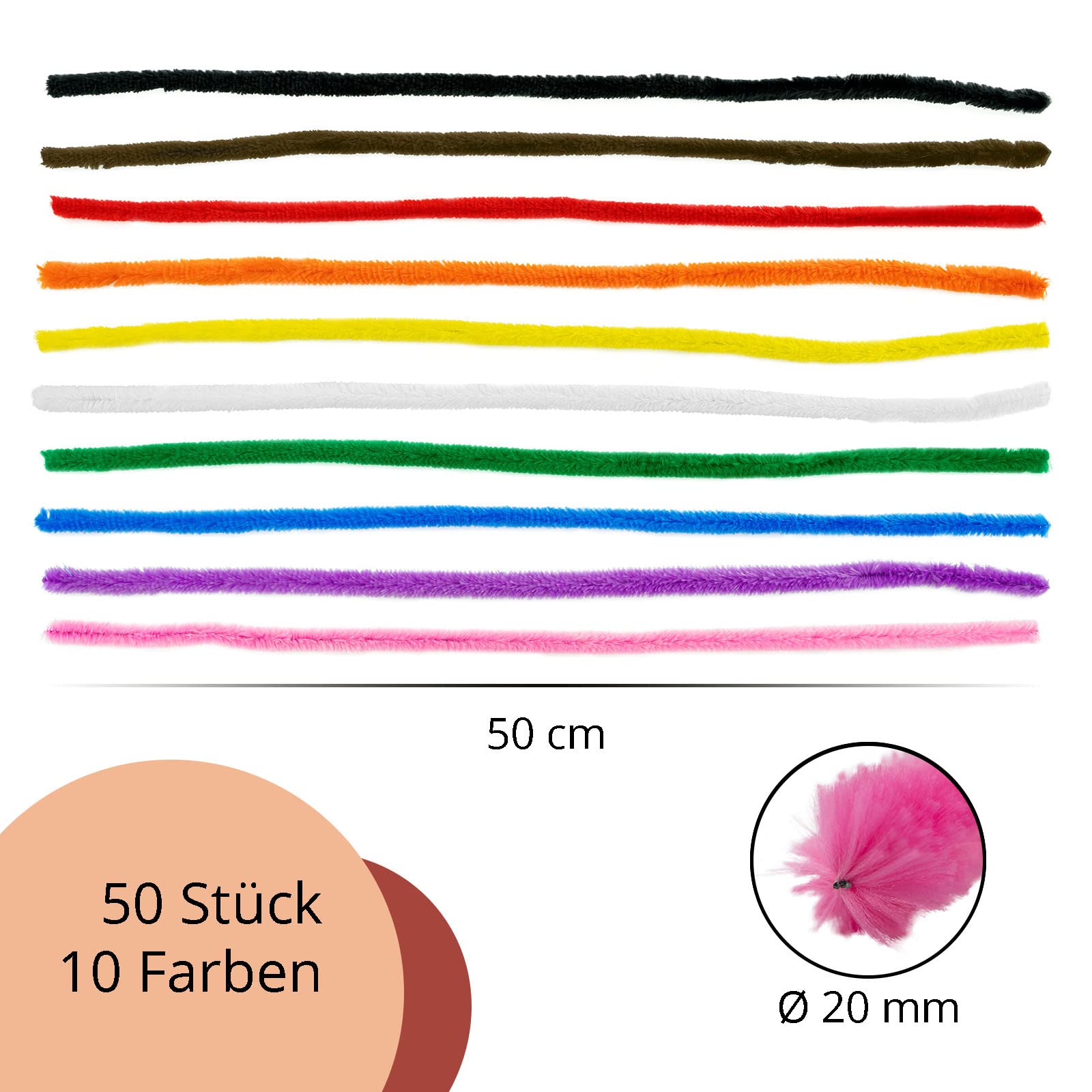 MCE-Commerce Bastelset - 100 Pfeifenputzer & 50 Glitzer Pompons Bunt