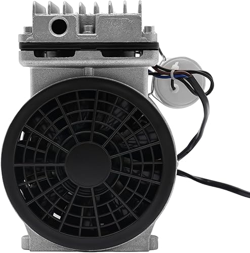 Miniatura 9 de Bomba de vacío sin aceite, 110V 370W Bomba de compresor de pistón sin aceite de alta presión Bomba de aire de vacío de alto flujo Cilindro doble