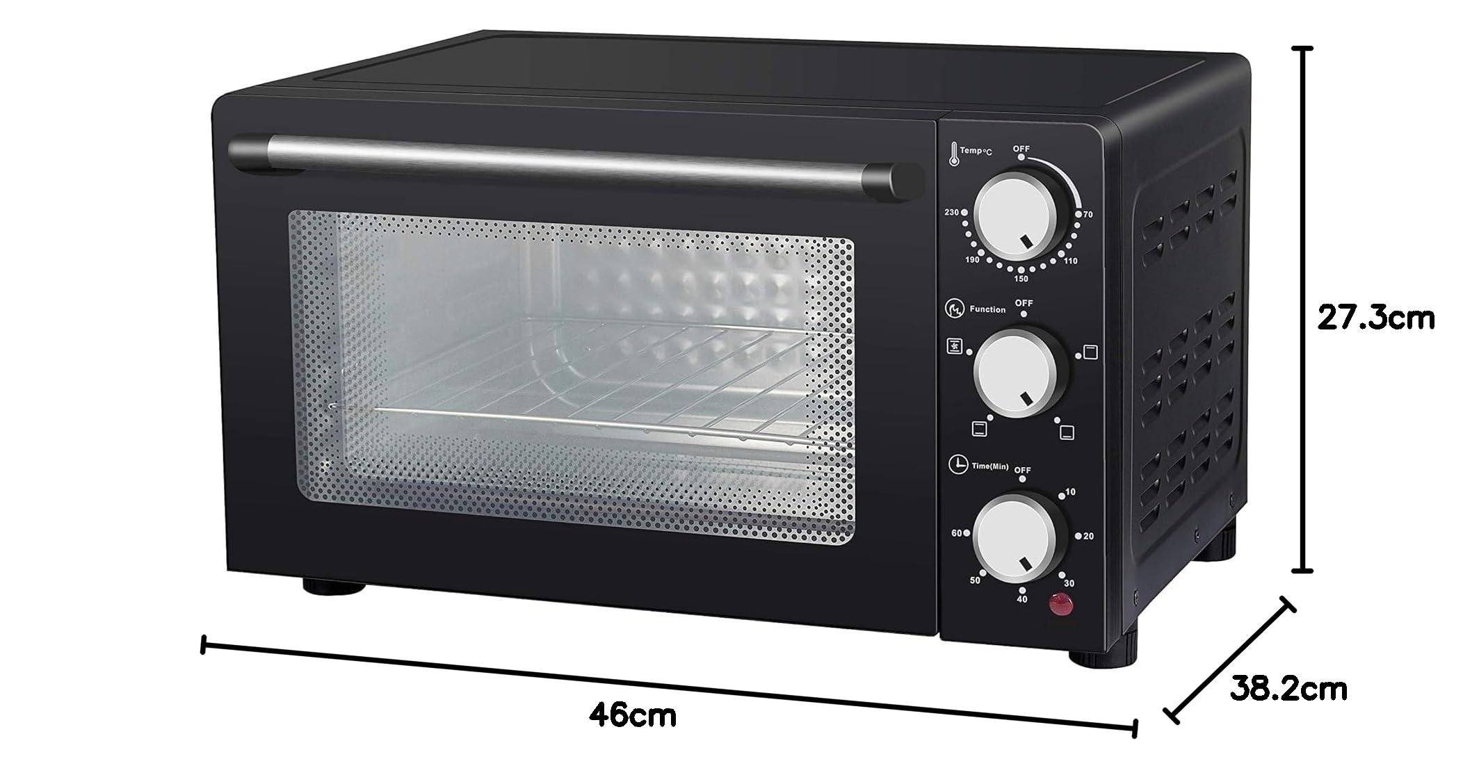 Melchioni Family | Forno Elettrico Ventilato ENJOY 24, Capacità 24 litri, 1200W, Multicottura con Timer 60 Minuti, Termostato Regolabile fino a 230° C