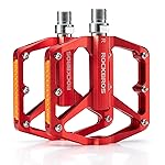 ROCKBROS Mountain Bike Pedals MTB Pedals with Reflective Strips Bicycle Flat Pedals Aluminum 9/16 Sealed Bearing Lightweight Platform for Road Mountain BMX MTB Bike