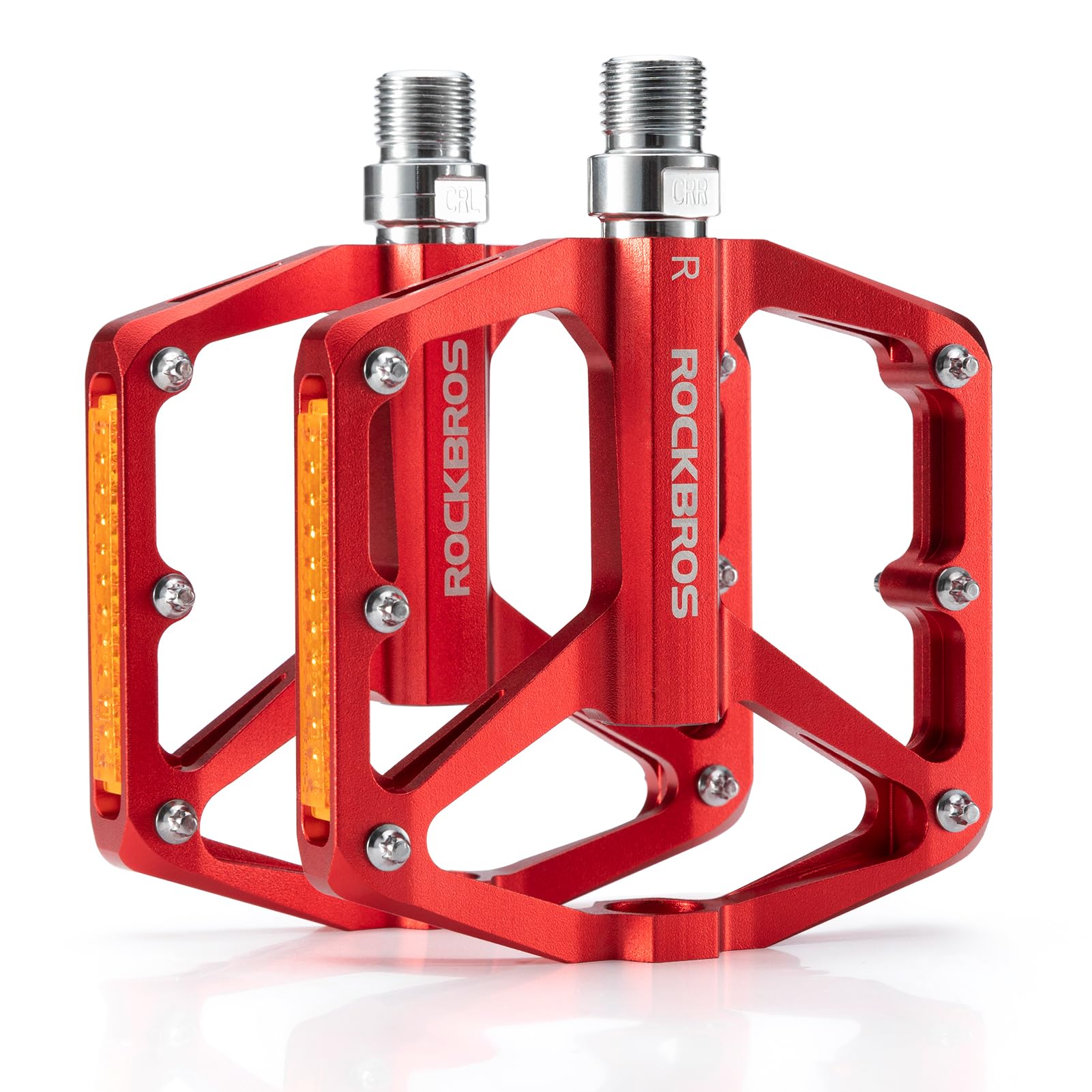 ROCKBROS Mountain Bike Pedals MTB Pedals Bicycle Flat Pedals Aluminum 9/16" Sealed Bearing Lightweight Platform for Road Mountain BMX MTB Bike