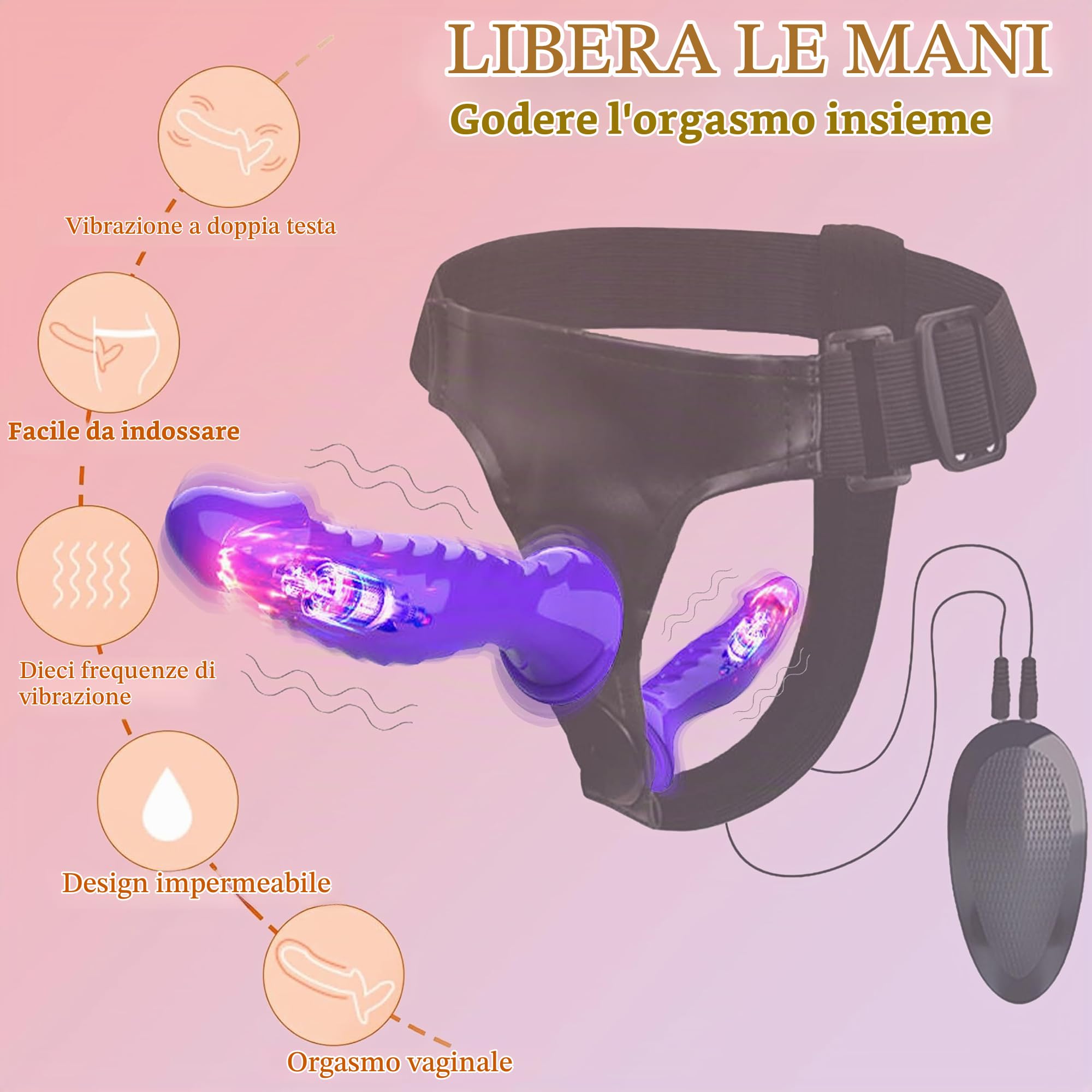 Peluche con cintura regolabile e funzione di vibrazione, giochi BDSM e per coppie, vibratore a coda per donne, vibratore per uomini con fibbie, telecomando
