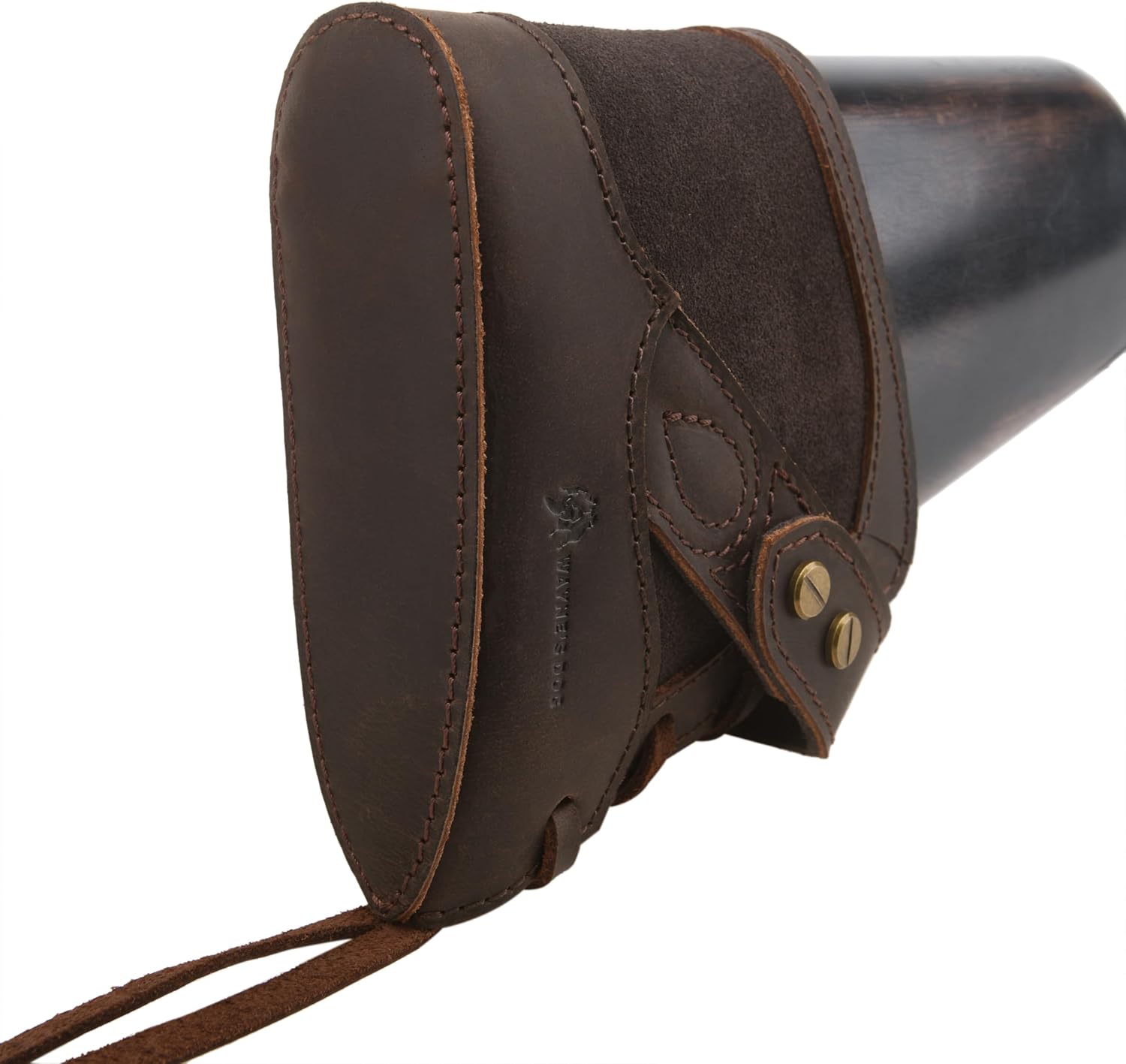 WAYNE'S DOG Leather Slip On Gun Recoil Pad Buttstock with Rifle Sling for .44mag .45-70mag .30-06 .308 410GA