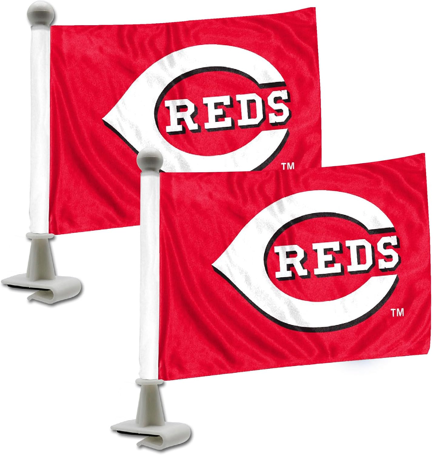 FANMATS Cincinnati Reds Ambassador Car Flags - 2 Pack Mini Auto Flags, 4in X 6in.