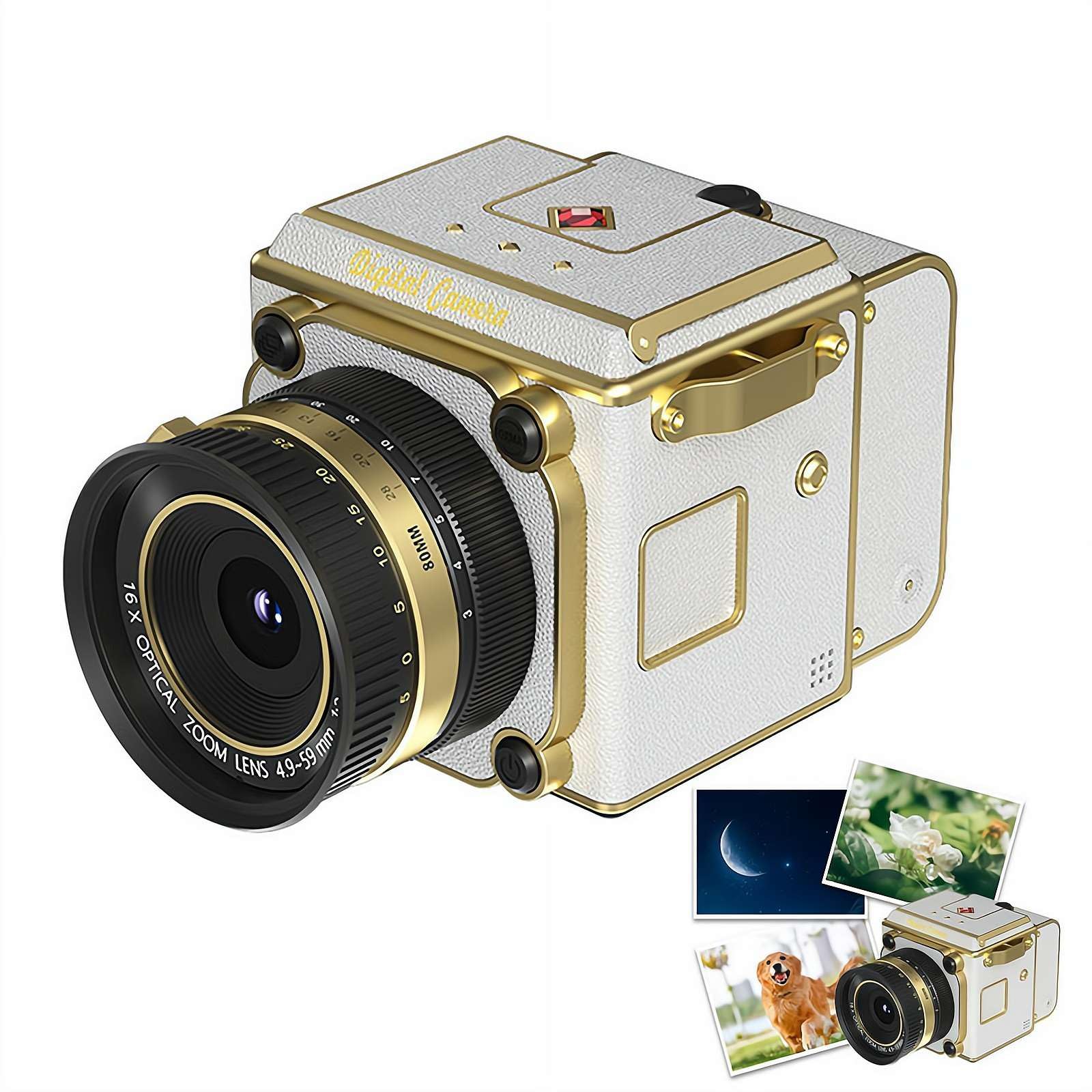 4K Dual-Lens Retro Digital Camera, Portable Mini Vlogging Camera with CCD Sensor, 16X Digital Zoom & OTG Share, Compact LCD Display for Beginners and Content Creators (Red) — view 12