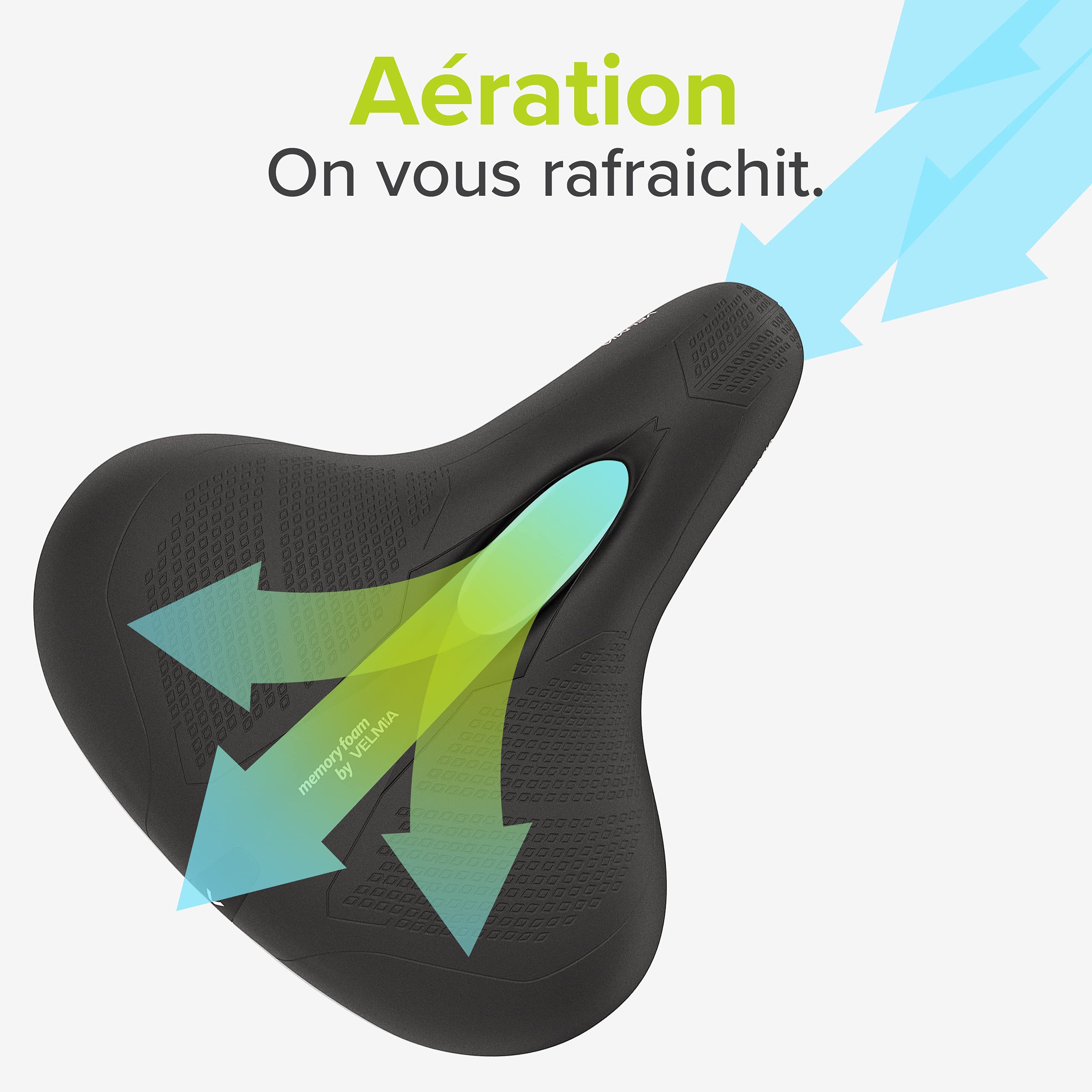 Selle De Vélo Confort Velo Avec Relief Anatomique - Noir (occasion Quasi-neuf)
