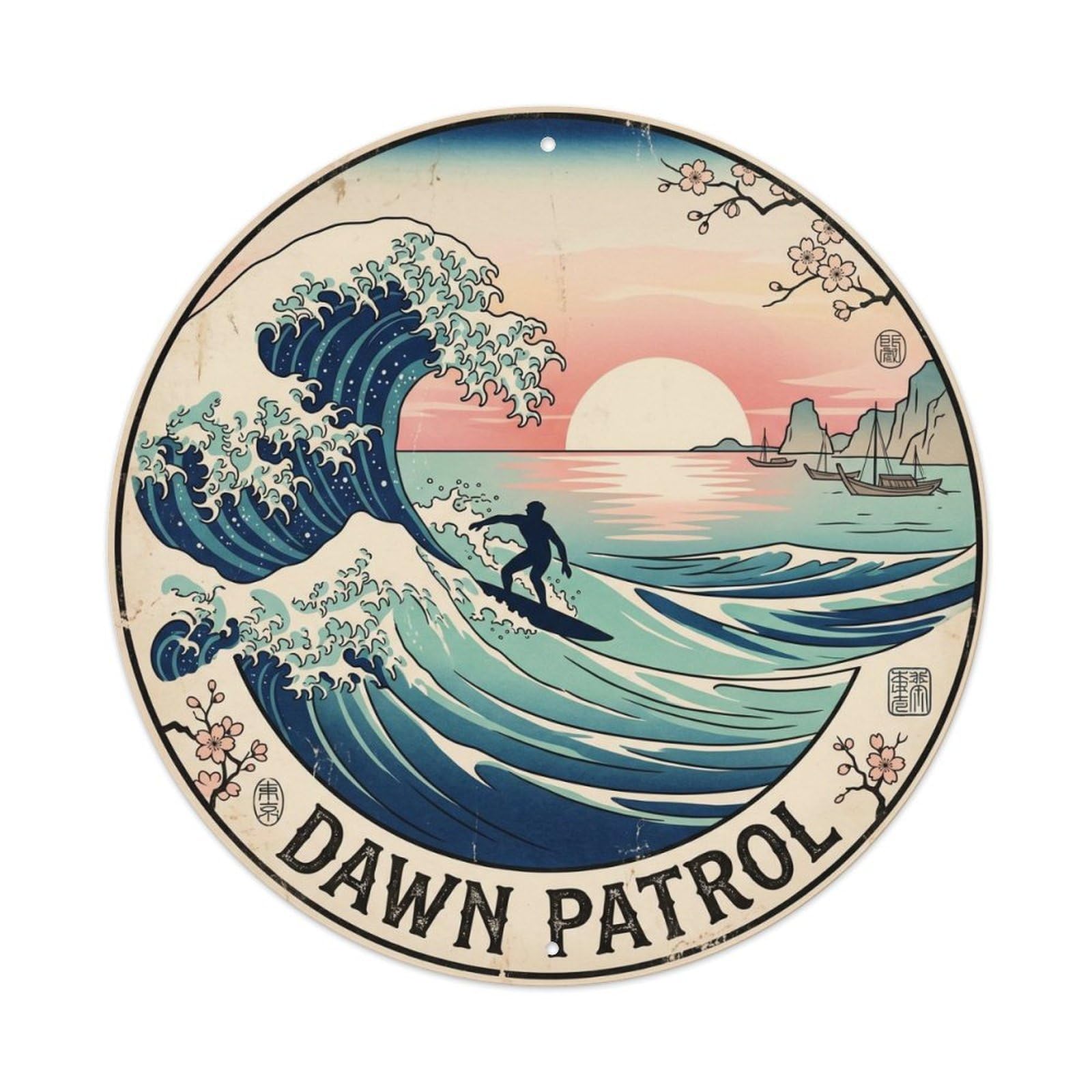 Surf Patrol Hawaii Beach Destination Tropical Island Metal Tin Sign