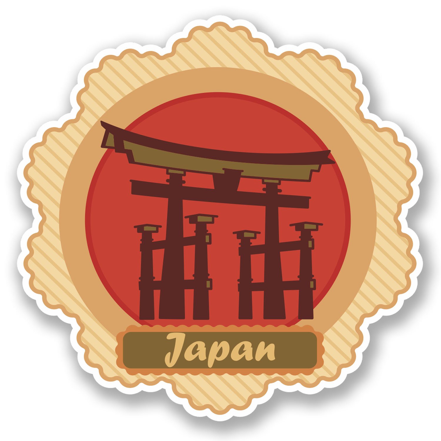 Destinationvinyl Multi 2 X Japan Vinyl Sticker Decal Bike Laptop Car Travel Luggage Tag Suitcase #4849 (10Cm X 10Cm)