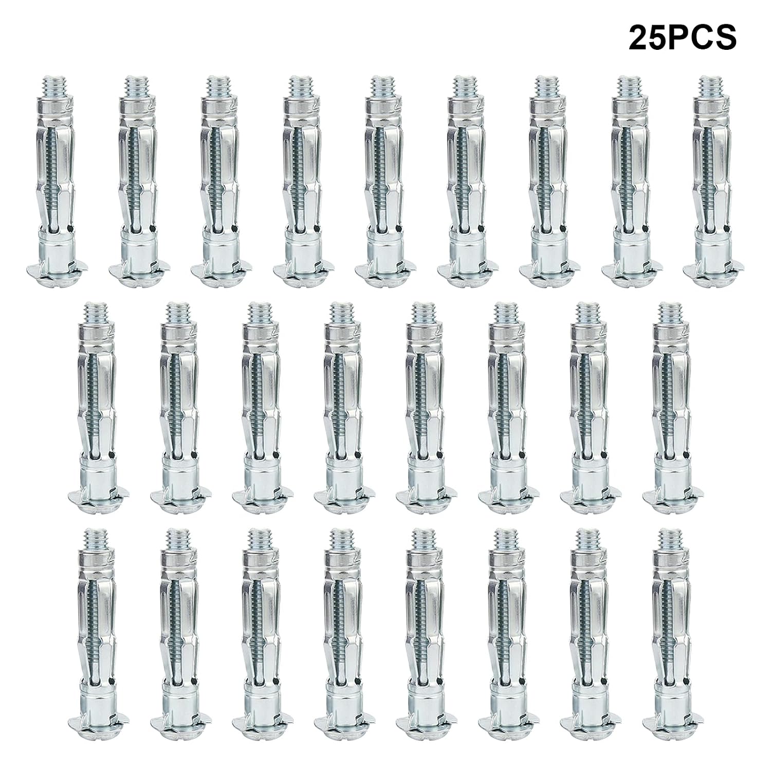 25pcs Hollow Wall Anchors,M4×38mm Molly Bolts for Drywall,Dry Wall Screw Anchor for Drywall Ceiling Gypsum Plasterboard Fixings,PlasterWall Anchors Plugs Expansion Bolt(Silver)