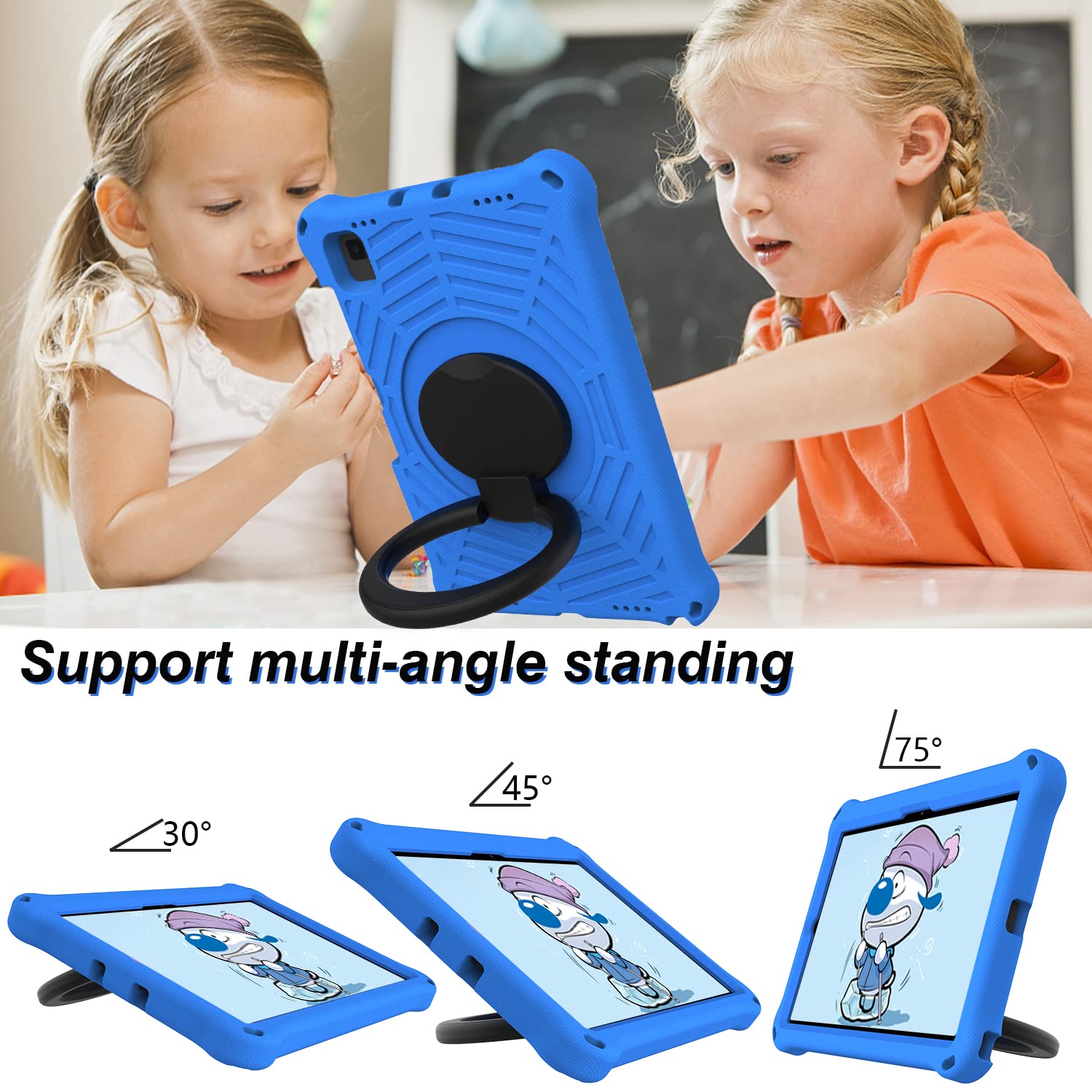 Custodia Rigida Per Galaxy Tab S6 10.5 (2019) Con Tracolla E Supporto | Antiurto Per Bambini - Rosa - 3