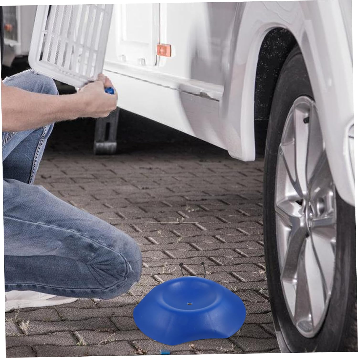 Mikinona Rv Wheel Chock Lightweight - Tire Stopper for Trailers and Campers Material for Parking Inclines Compact Design for Easy Use