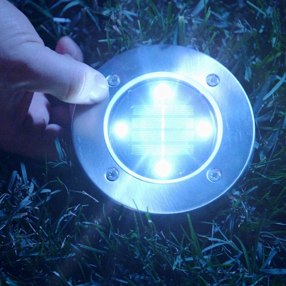 JML Disk Lights Powerful, SolarPowered, Wireless Outdoor Floor