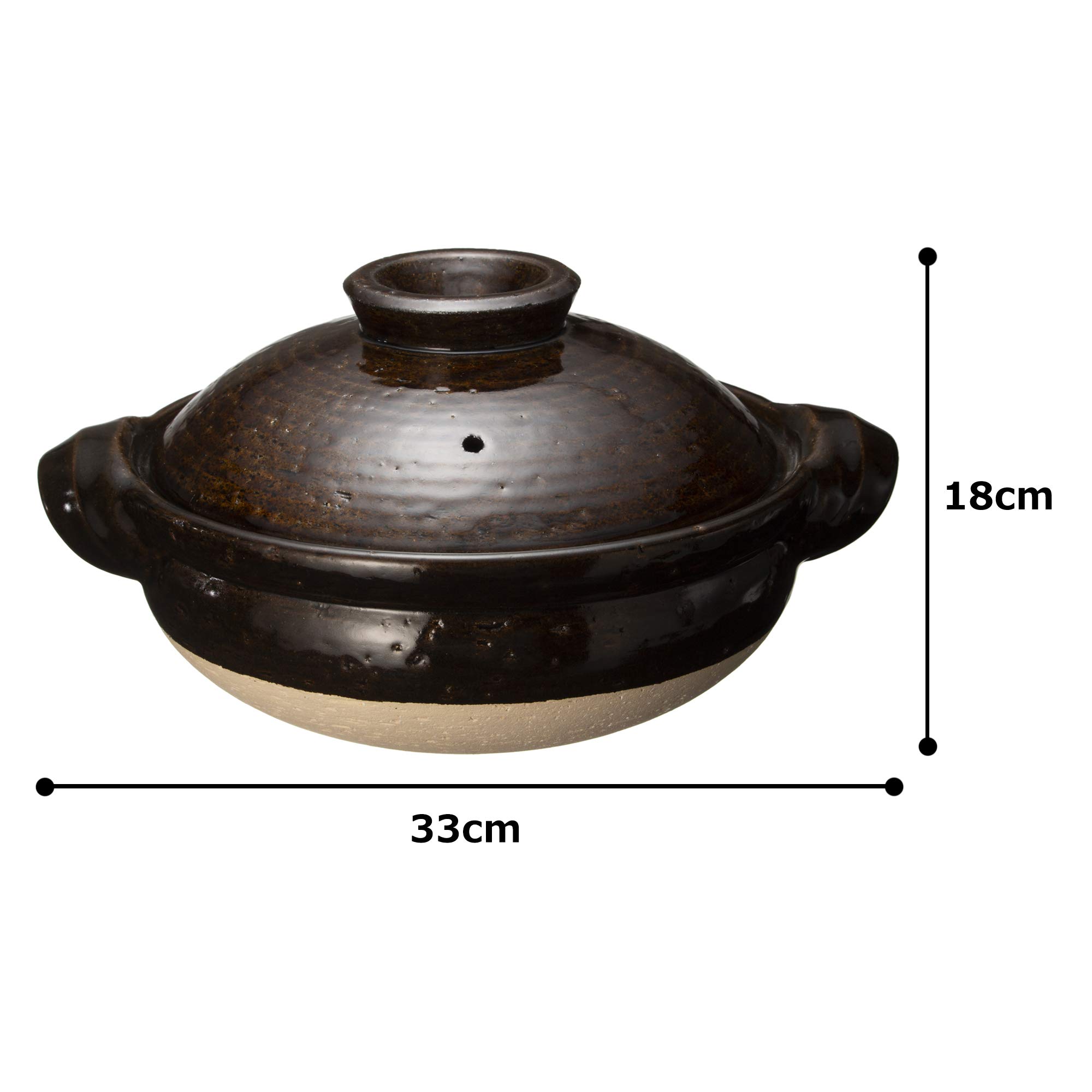 Amazon｜長谷園 Siセンサー対応多用土鍋「極」アメ釉 27cm 1.8L （2～4