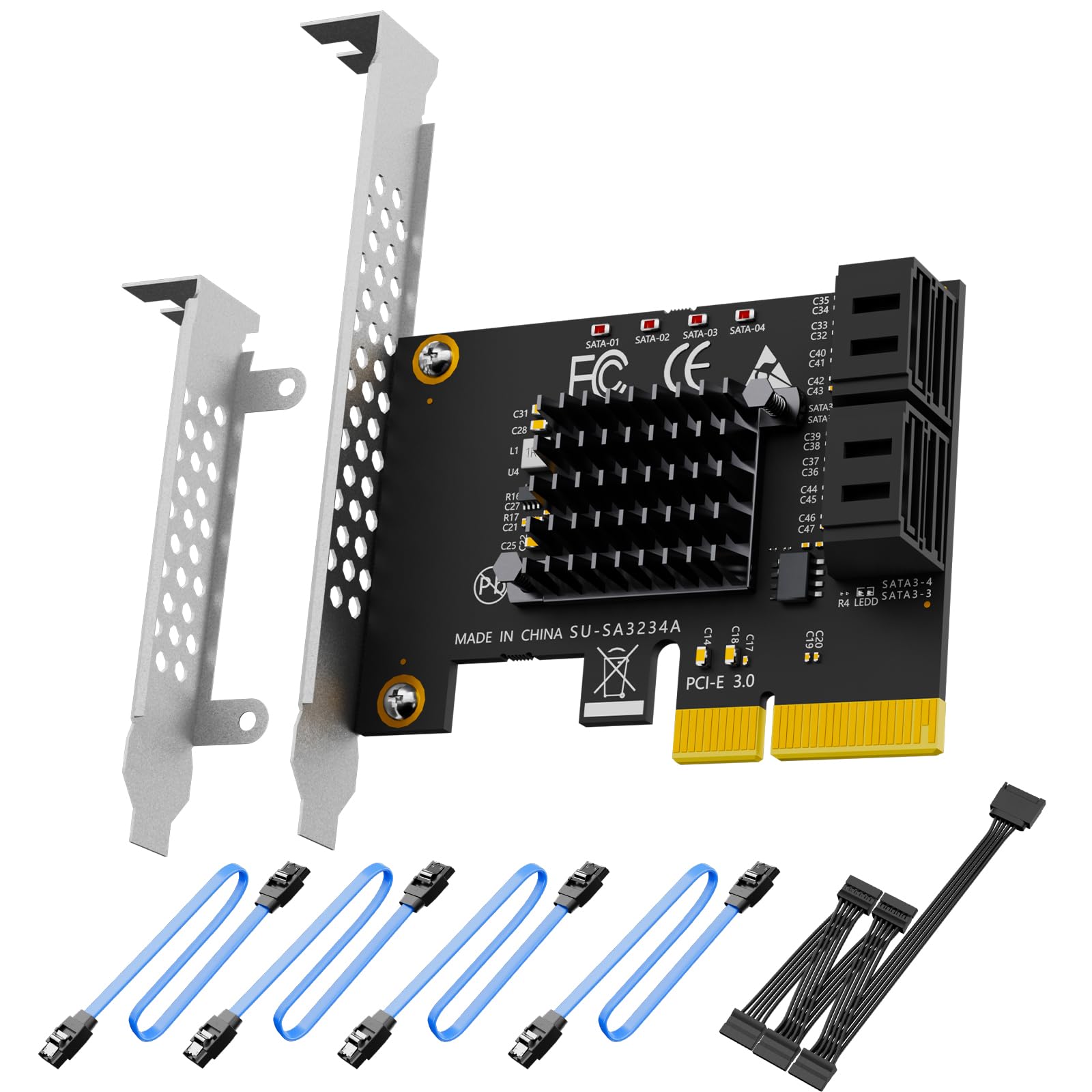 GLOTRENDS 6 Port SATA Expansion Card - Add 6 Drives! -11